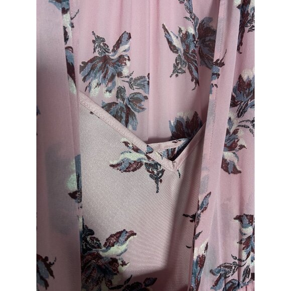 Cinq À Sept Women Sz 6 Tiered Ruffle Pink Floral Dress Billowy Long Sleeves $395 - Picture 12 of 16